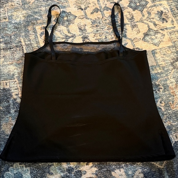 Black Sleeveless Camisole top with sheer panel top detail. Size 10 - Picture 2 of 6